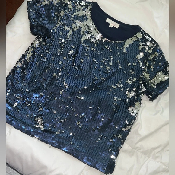 Two by Vince Camuto Tops - Blue and silver color changing Two by Vince Cumato Sequin Top